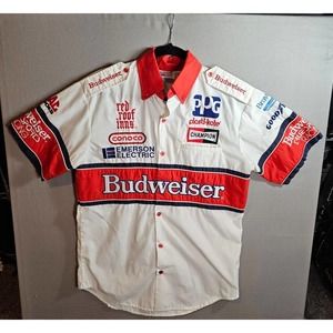 VINTAGE BOBBY RAHAL OPEN CART BUDWEISER BEER PIT CREW SHIRT JERSEY INDY 500